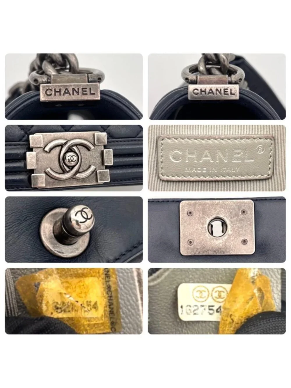 Chanel Boy Quilted Chain Shoulder Navy Lambskin